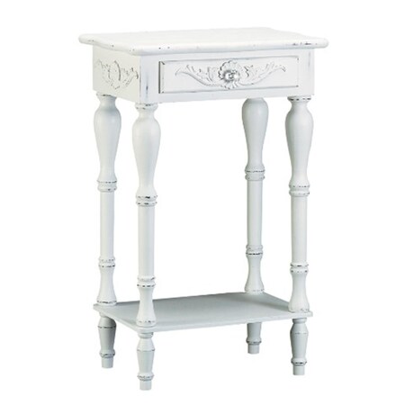 Daphnes Dinnette Distressed White Wood Telephone Table DA2575971